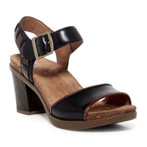 DANSKO Debby Leather Two Tone Heel Sandal Size 38